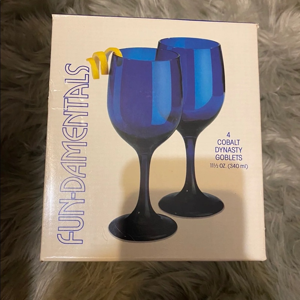 Cobalt wine glasses set of 4